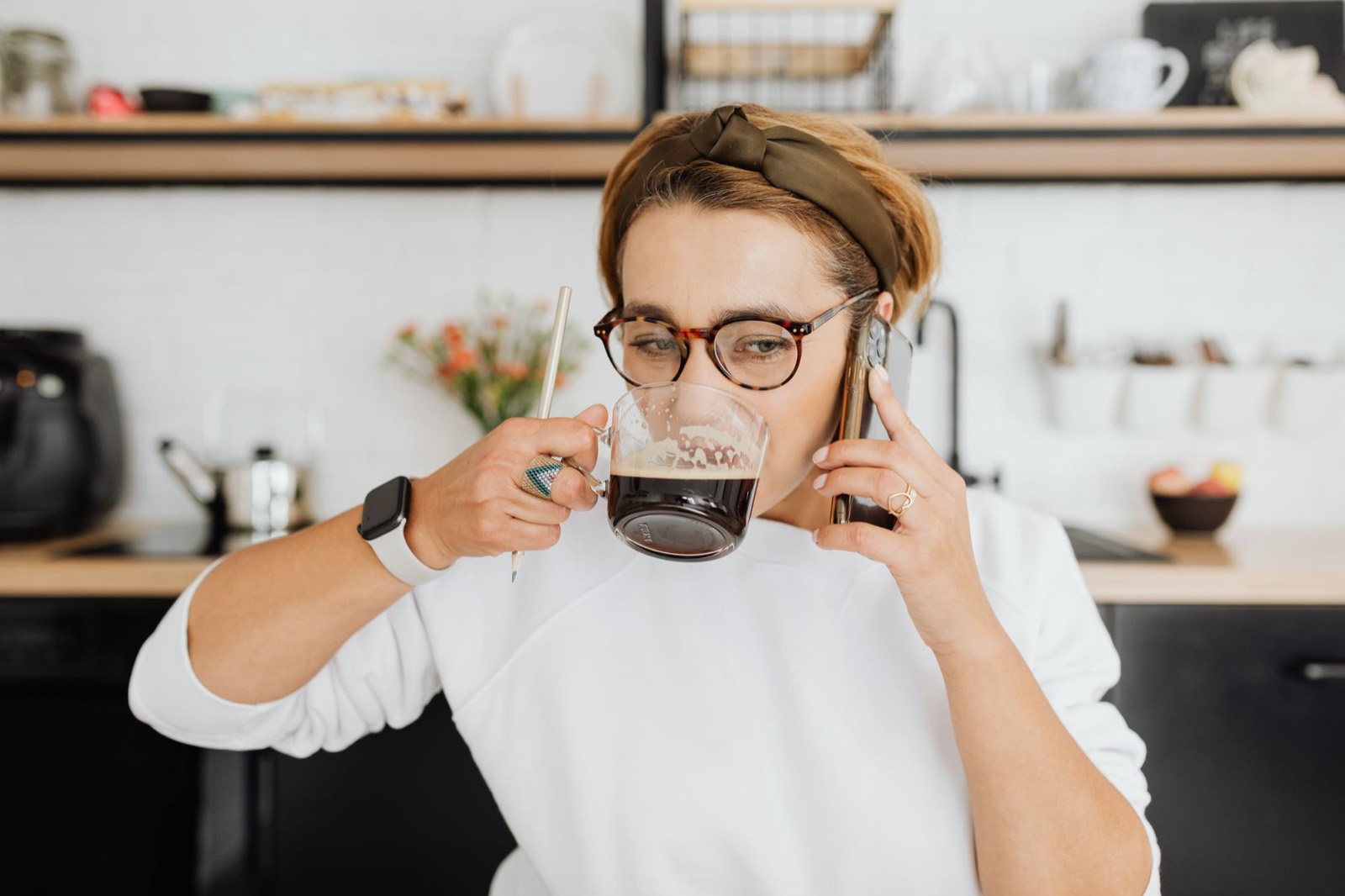 Daily spoken English practice on the phone at home in the morning
